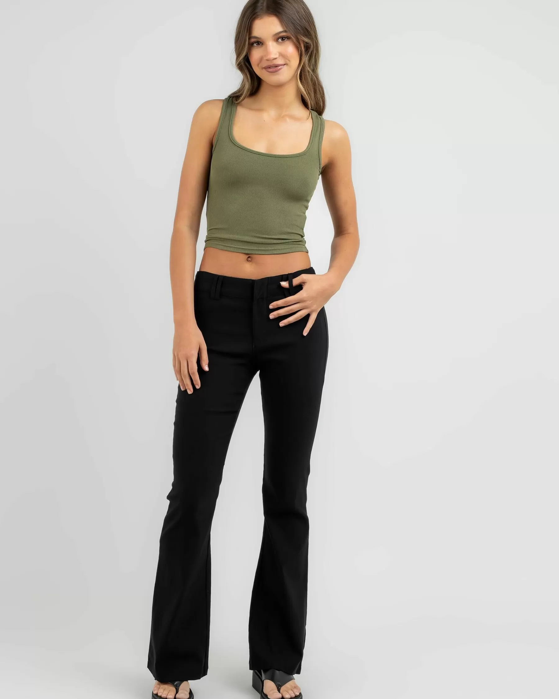 100% Guarantee Basic Scoop Neck Rib Tank Top*Mooloola Best Sale