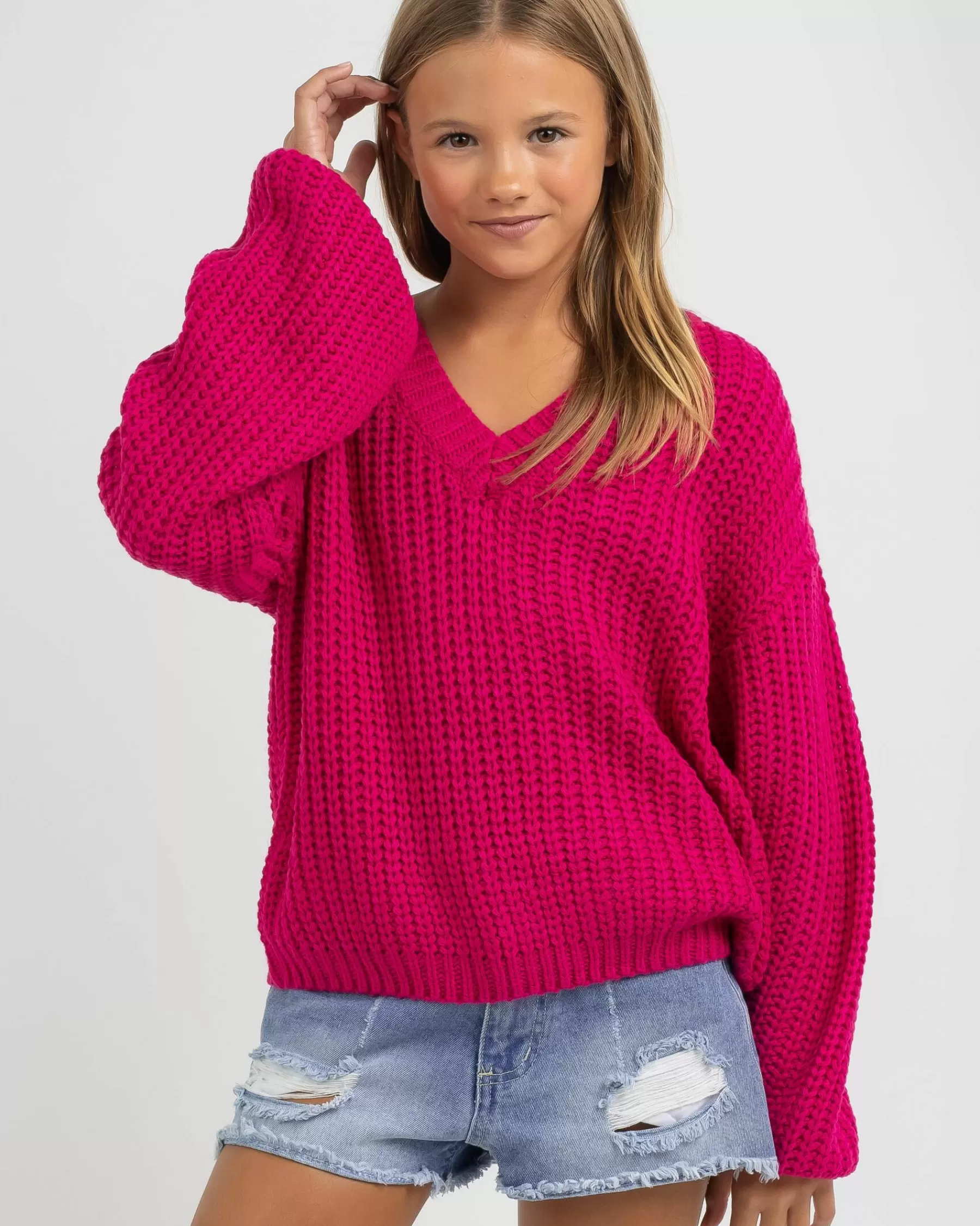 Best-Selling Girls' Whitehaven Knit Jumper*Mooloola Clearance