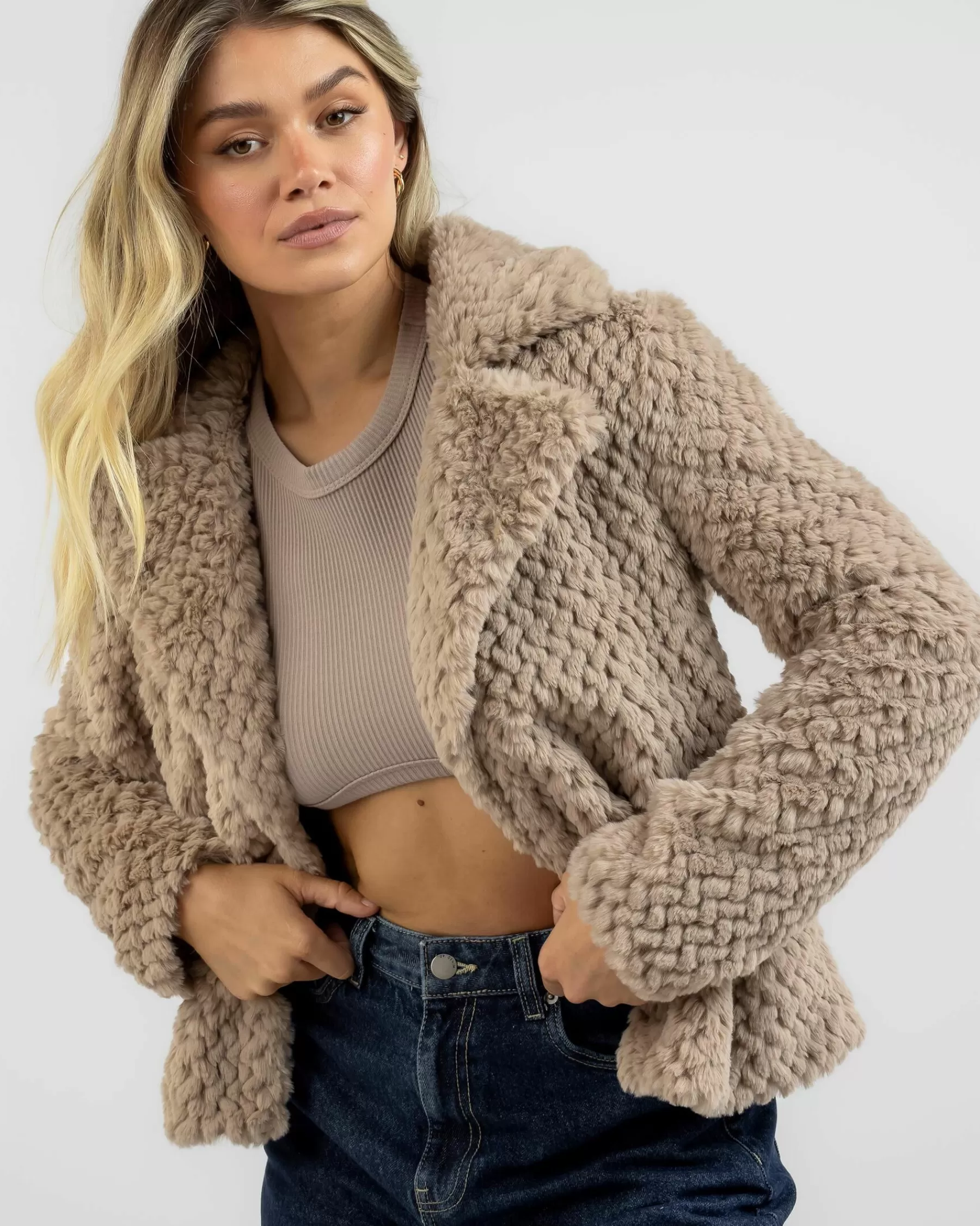 Cheap Bradshaw Faux Fur Jacket*Mooloola Shop