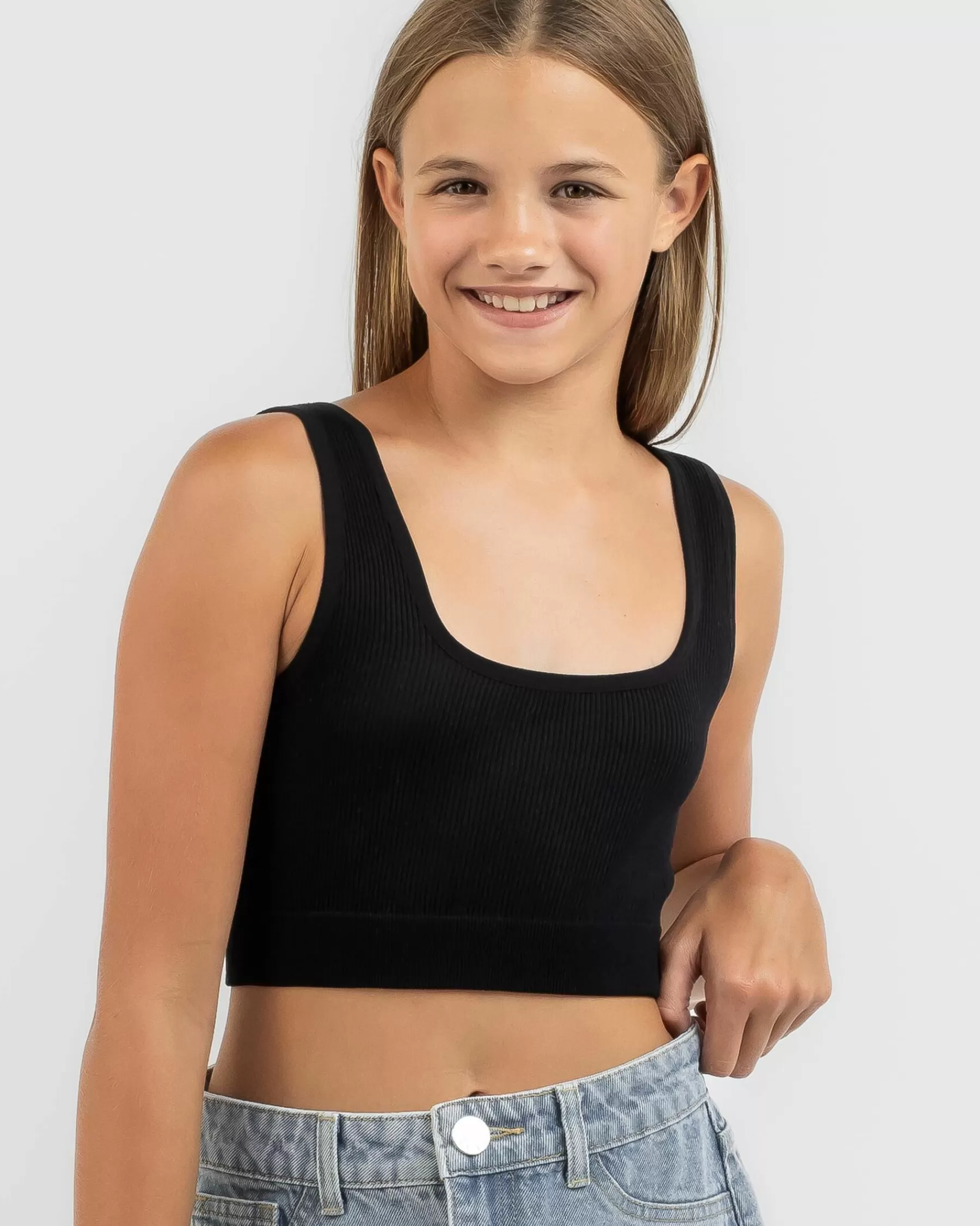 Excellent Quality Girls' Basic Seamfree Crop Top*Mooloola Store