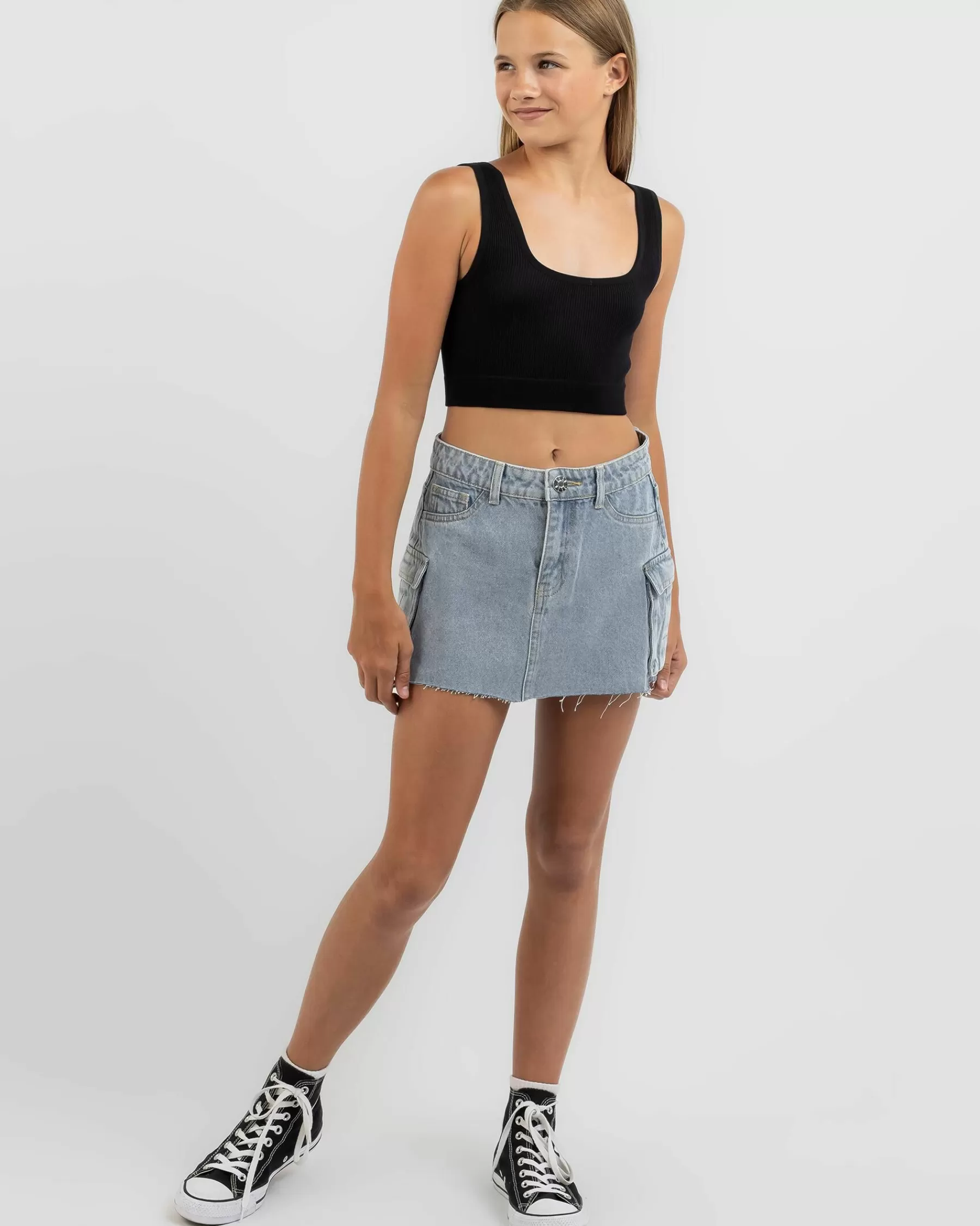 Excellent Quality Girls' Basic Seamfree Crop Top*Mooloola Store