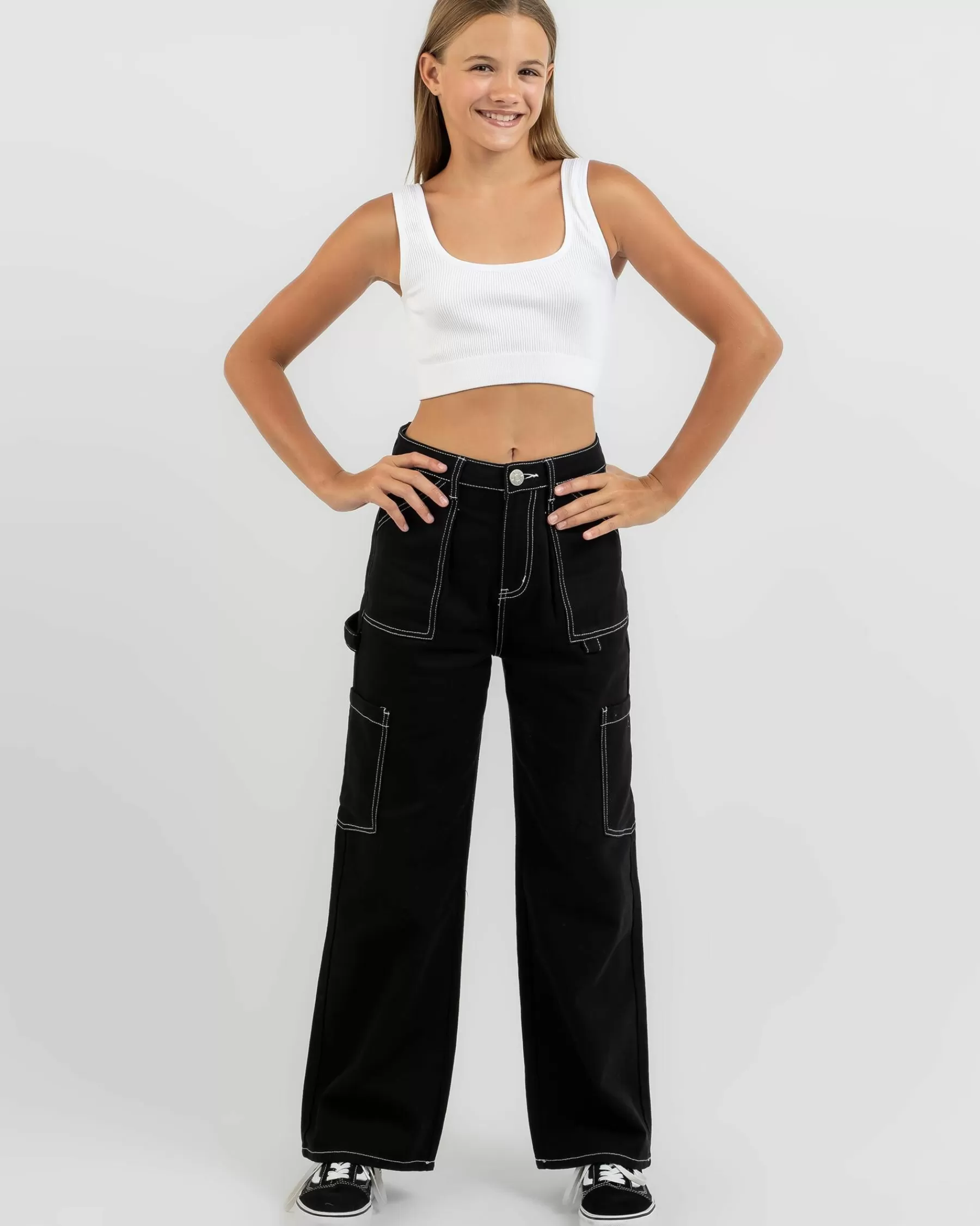 Fashion Girls' Basic Seamfree Crop Top*Mooloola Store