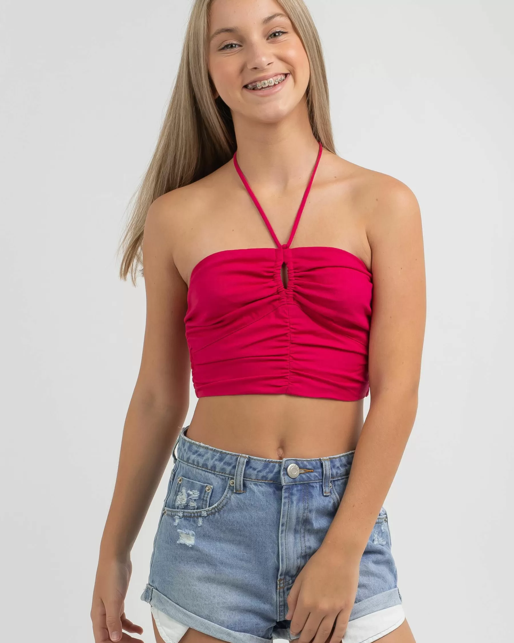 Latest Girls' She'S So Lovely Halter Top*Mooloola Clearance