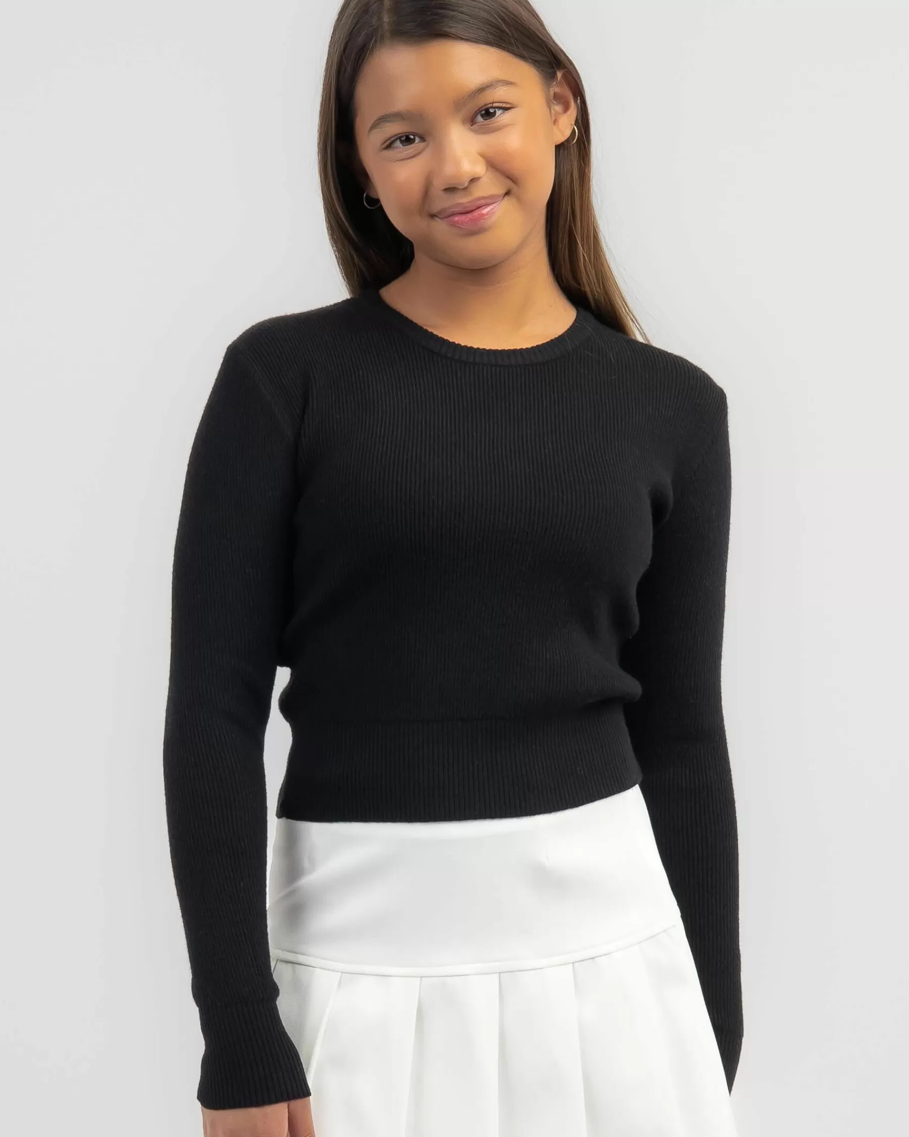 New Arrivals Girls' Basic Crew Neck Knit Jumper*Mooloola Cheap