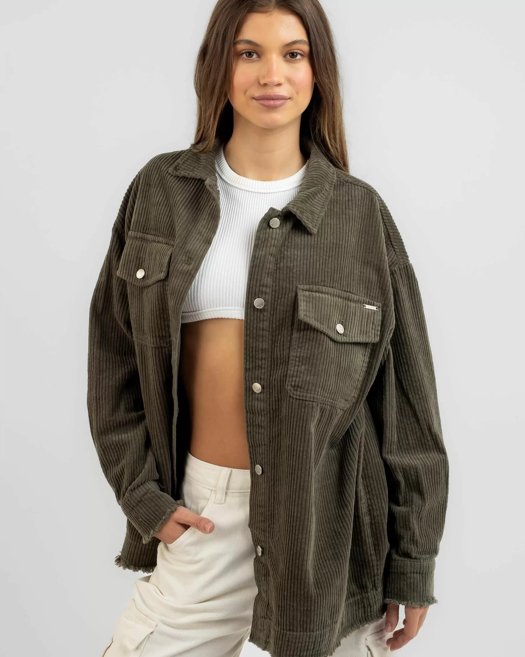 Shop Taylor Cord Shacket*Mooloola Discount