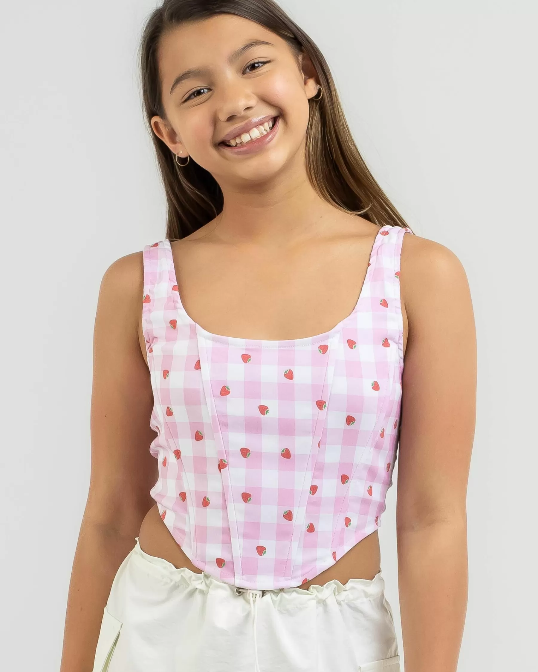 Special Offers Girls' Strawberry Patch Corset Top*Mooloola Store